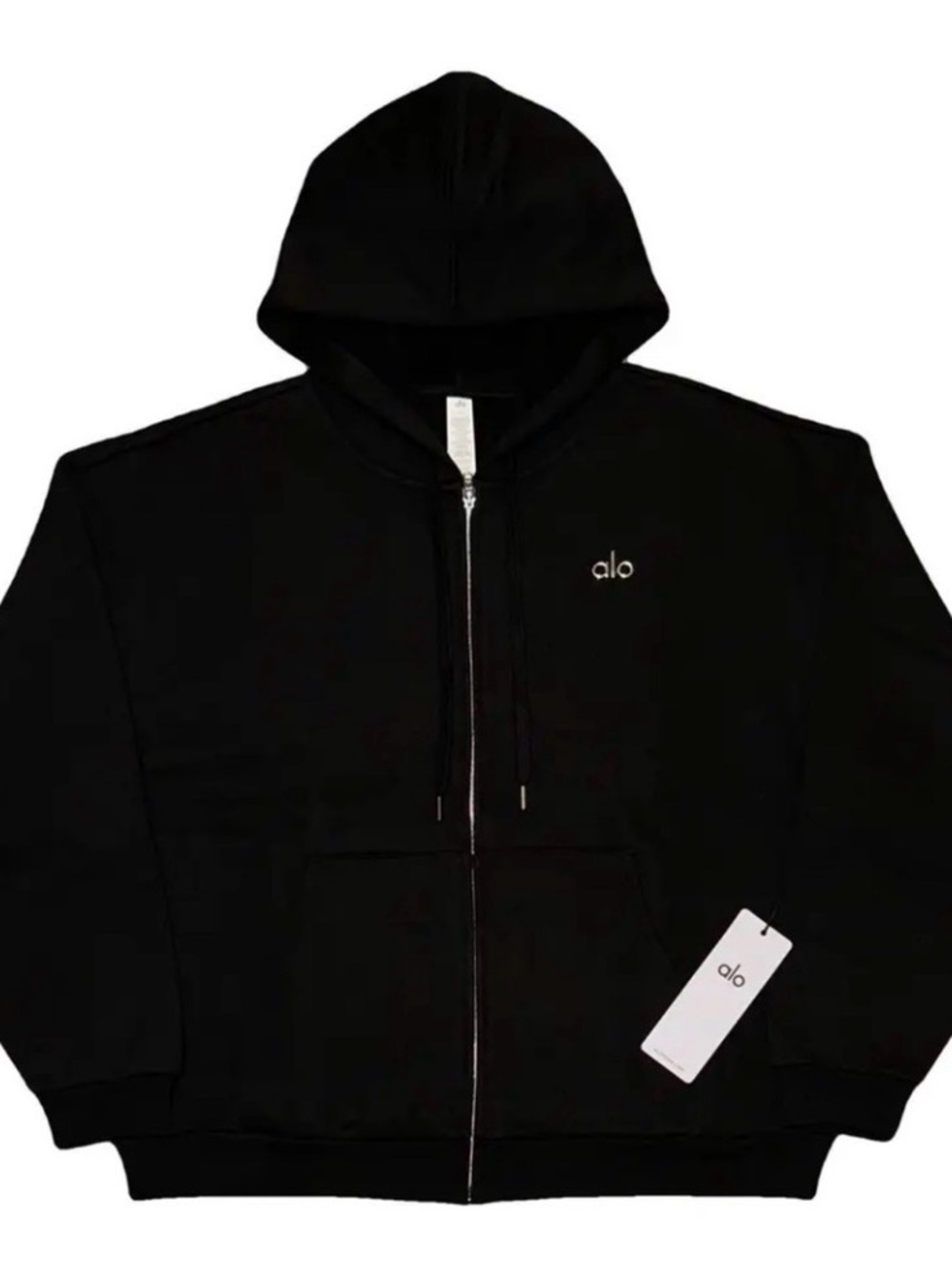 ALO Yoga Woman/Men’s Black Zip-Up Hoodie Sweater